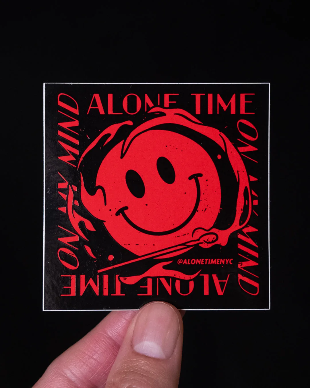 스마일리 페이스 'Alone Time On My Mind' - 다이컷 비닐 스티커