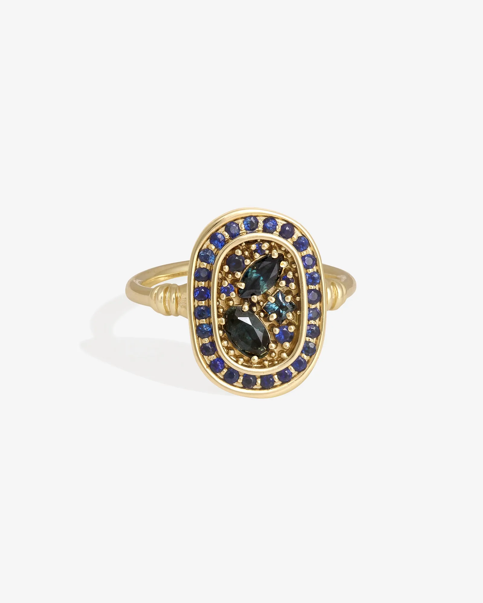 Illume Halo Sapphire Solid Gold