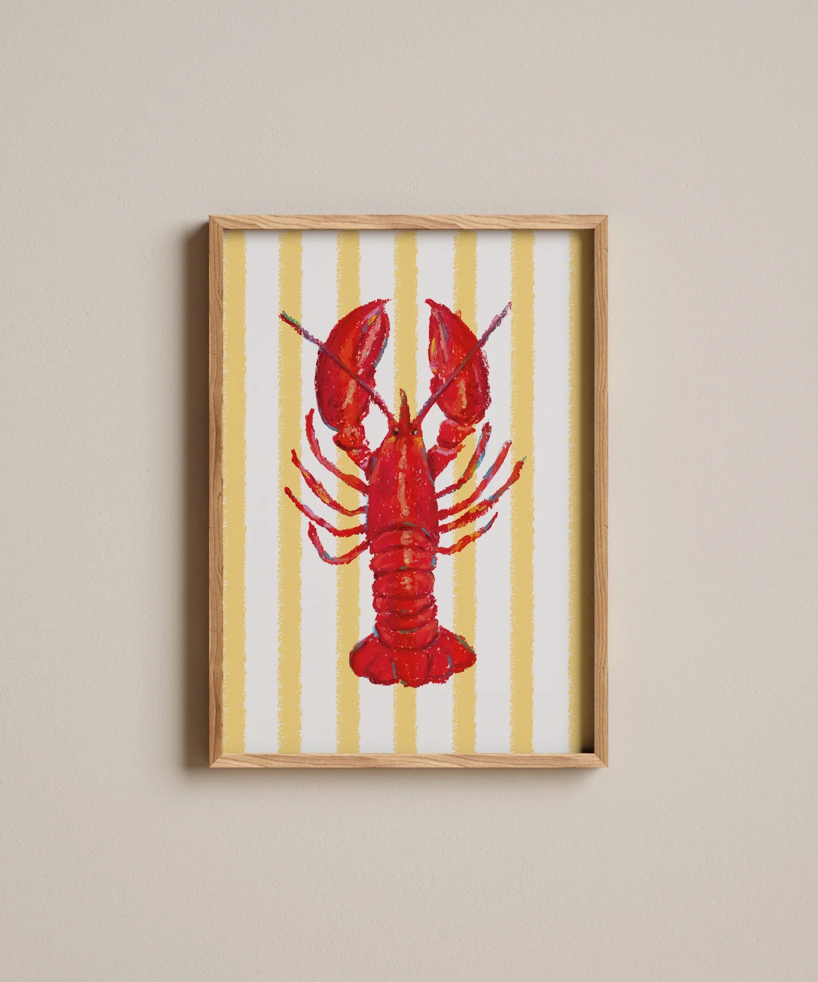 Homard au pastel à l'huile | Impression d'art