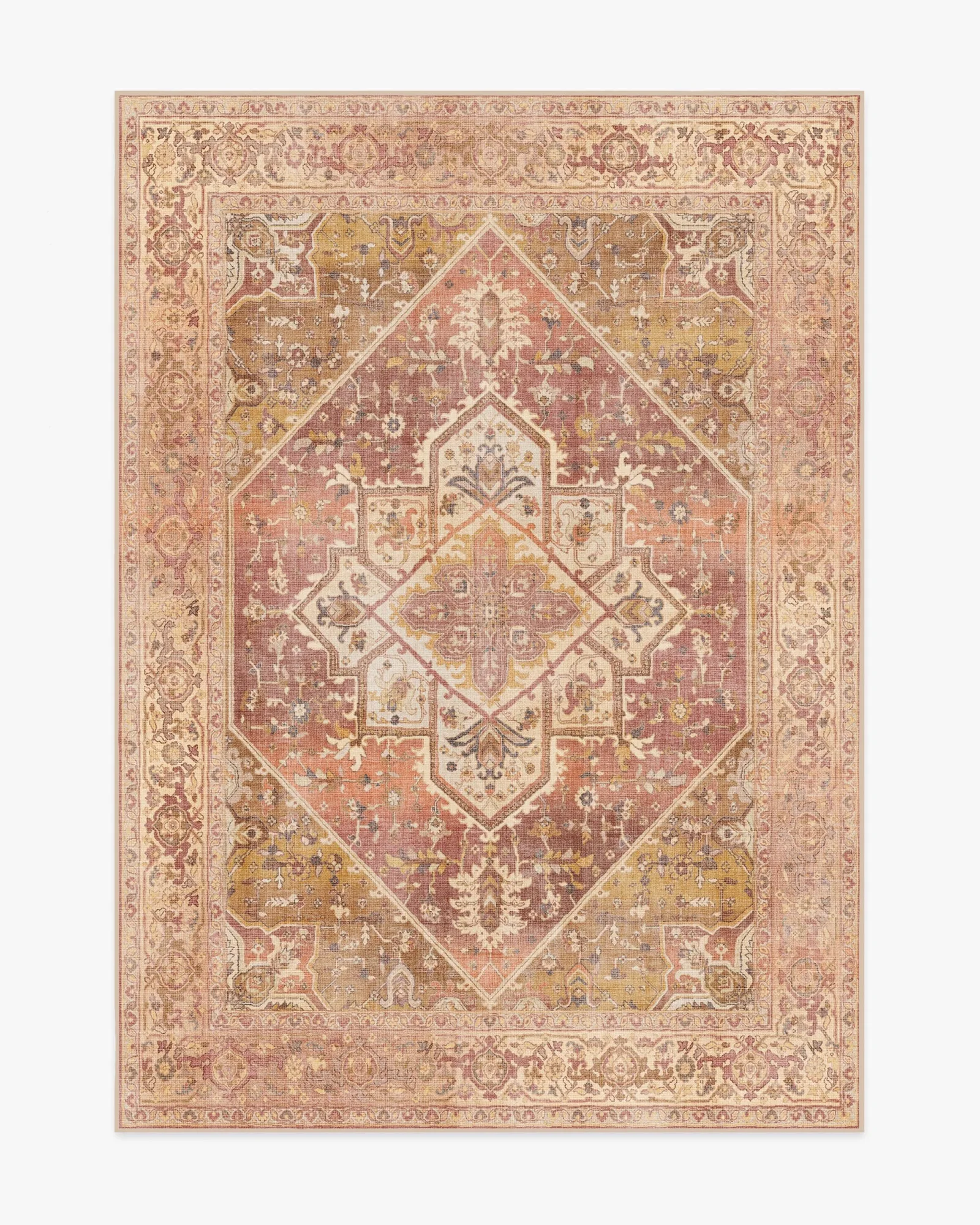 Santiago Coral & Gold Flatwoven Rug