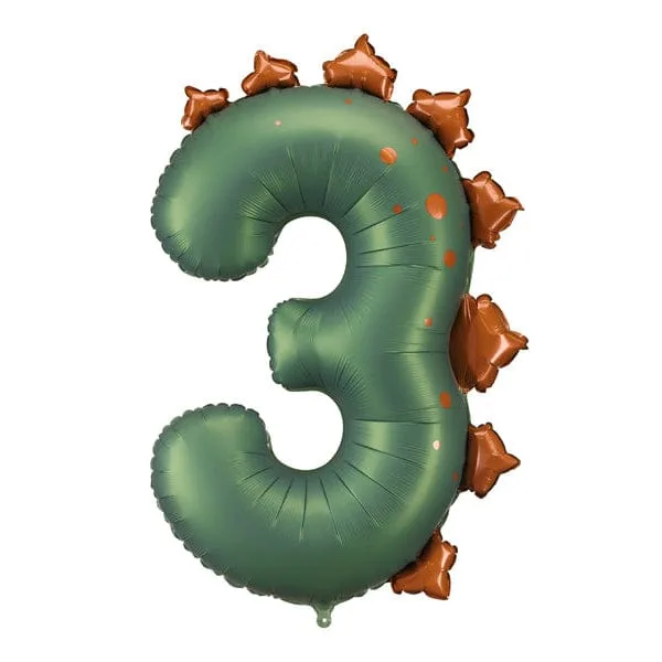 Ballon en aluminium dinosaure numéro 3 (36 pouces)