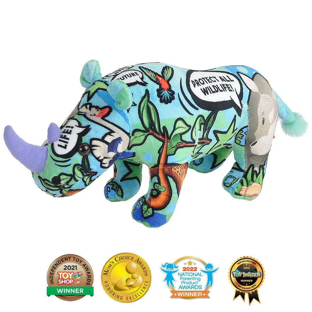 Message From The Planet Rhino Stuffed Animal - 12"