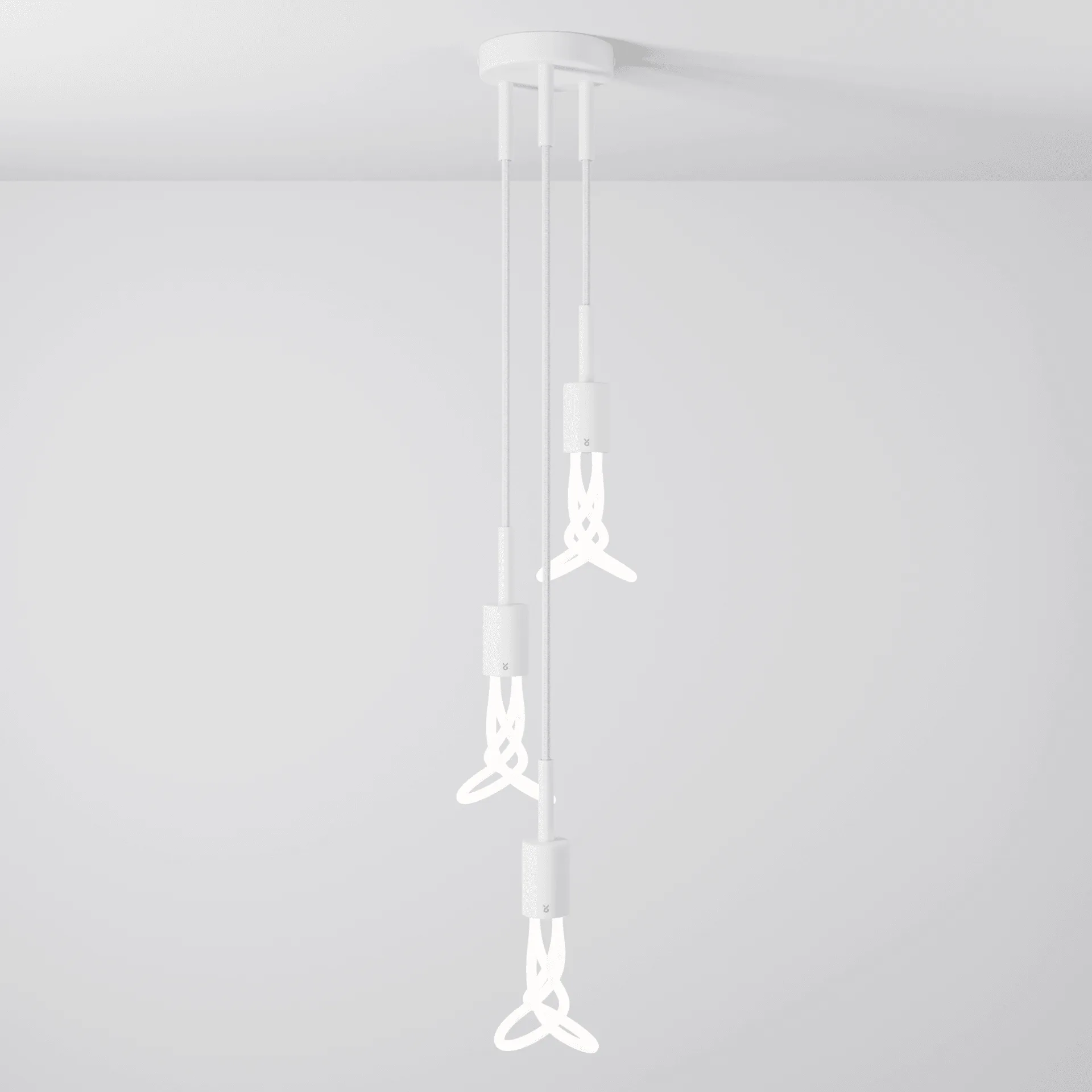 001 - Lampada a sospensione a caduta tripla - Bianco