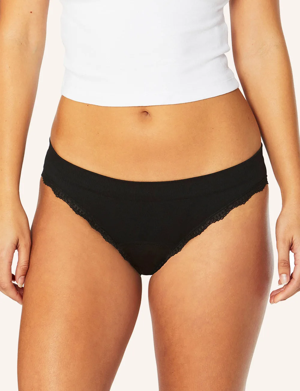 Bikini de regla Luna Lace Side Seamfree - Negro
