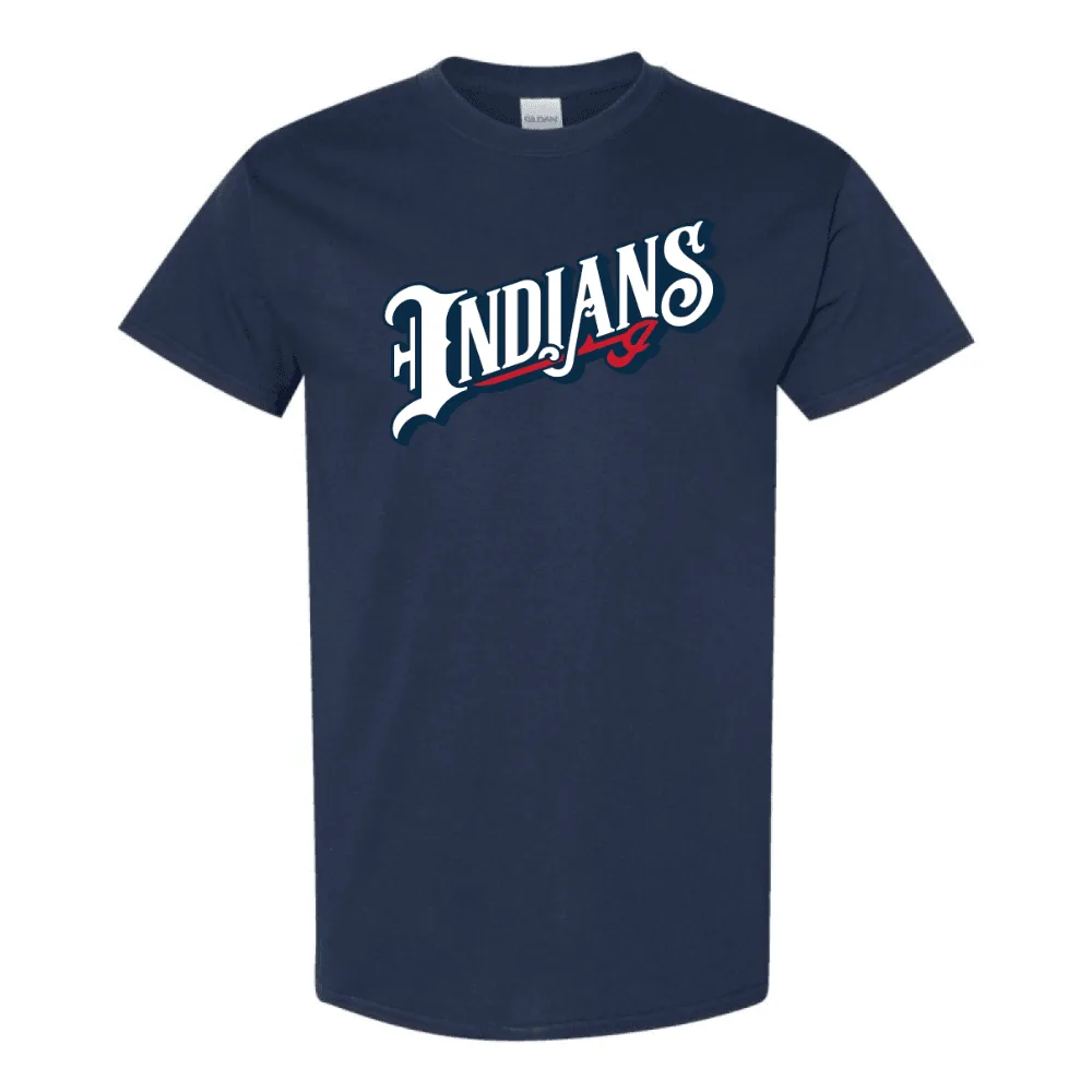 Indianapolis Indians Erwachsene Navy Indians Wordmark T-Shirt