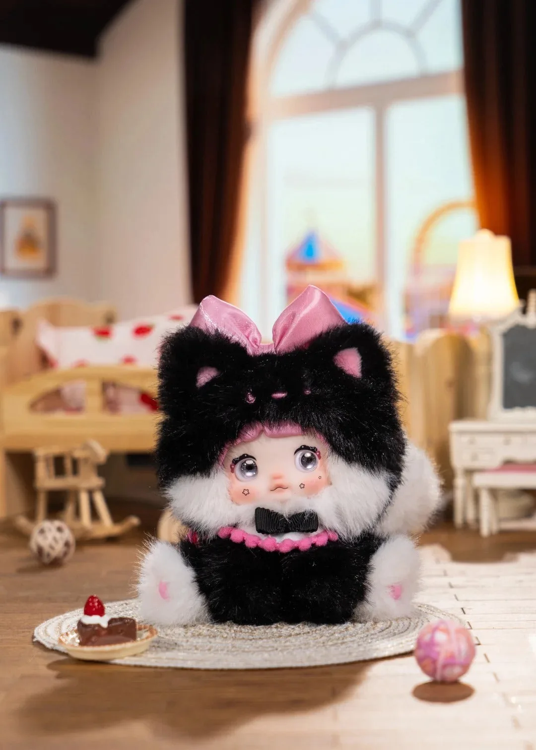 Nommi Sitting Zoo Plush Doll - Cute Animal Pose Soft Collectible