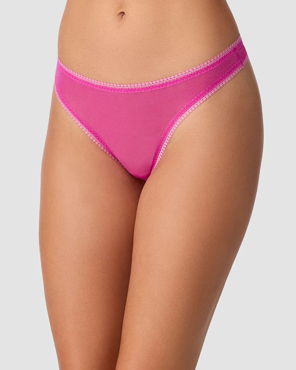 Gossamer Mesh Hip G Thong Underwear - Electric Berry