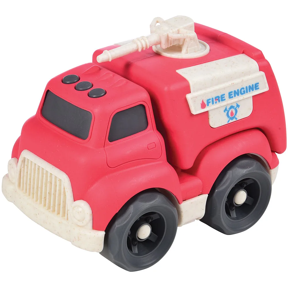 Eco-Friendly Toy Vehicles: Fire Engine vs. Pick Up Truck