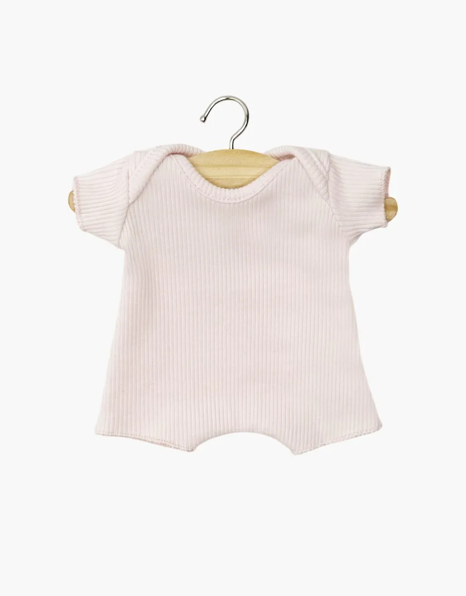 Bébés – Body court en maille côtelée rose pastel