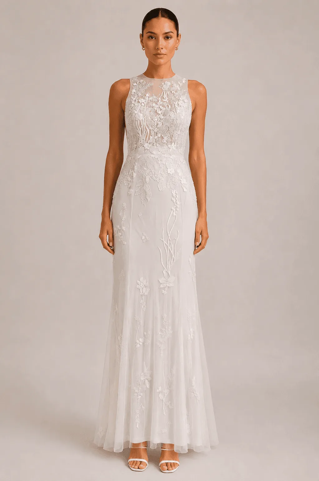 Archive Abito Seascape Racer Gown Moonlight White