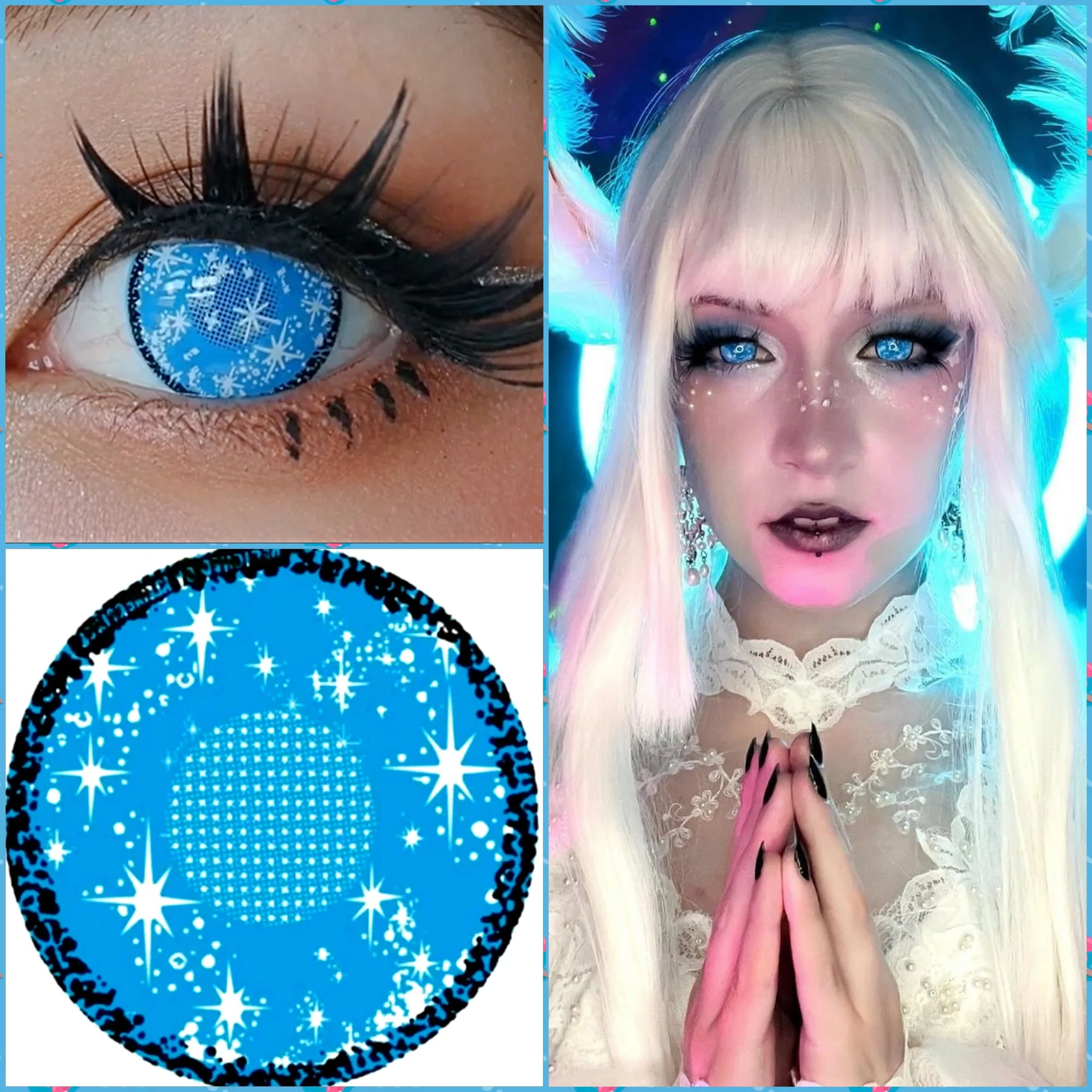 Mesh Bleu Scintillant Anime