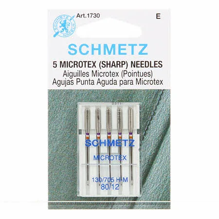 Aiguilles de machine à coudre Schmetz Microtex Sharps taille 80/12 1730