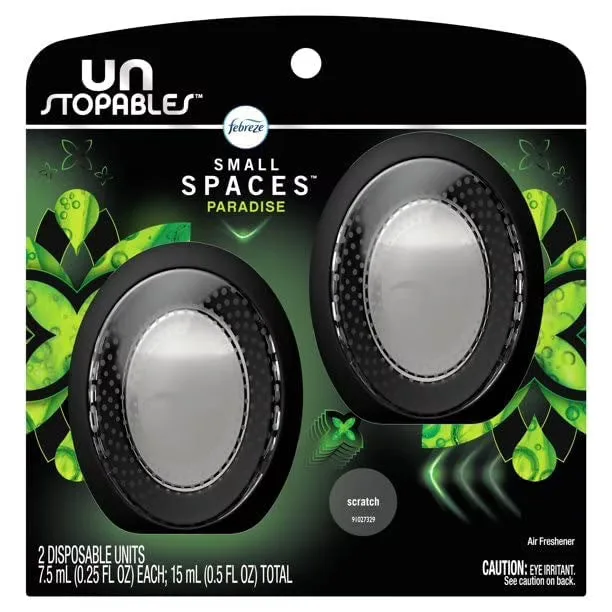 Febreze Small Spaces Unstopables Air Freshener Paradise, 25 fl. oz., Pack of 2