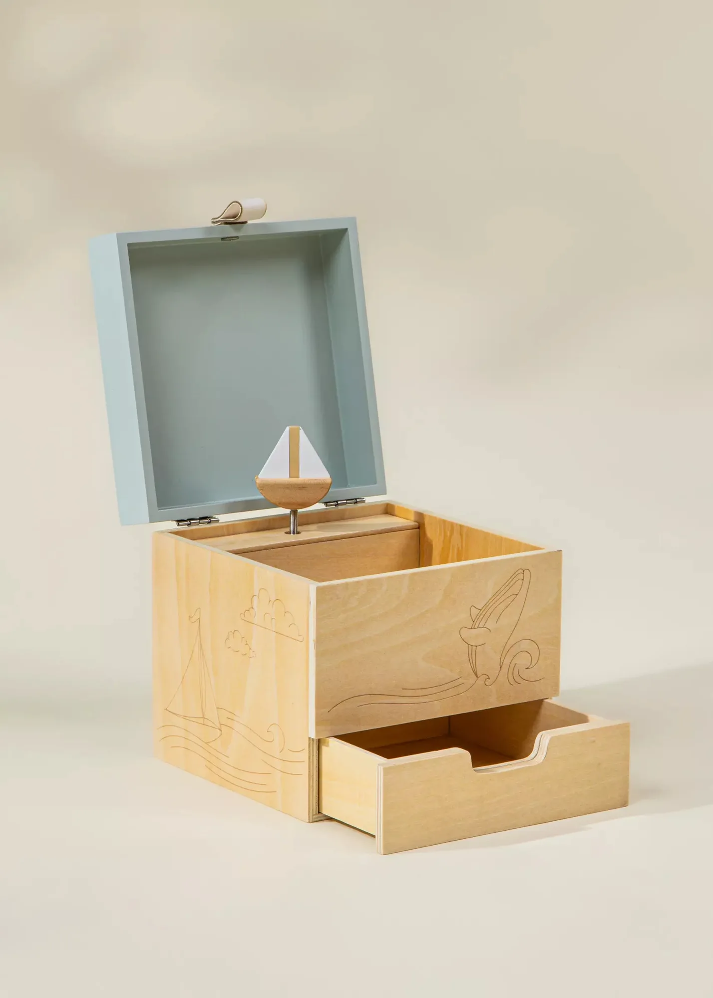 Wooden Musical Souvenir Box - Ocean