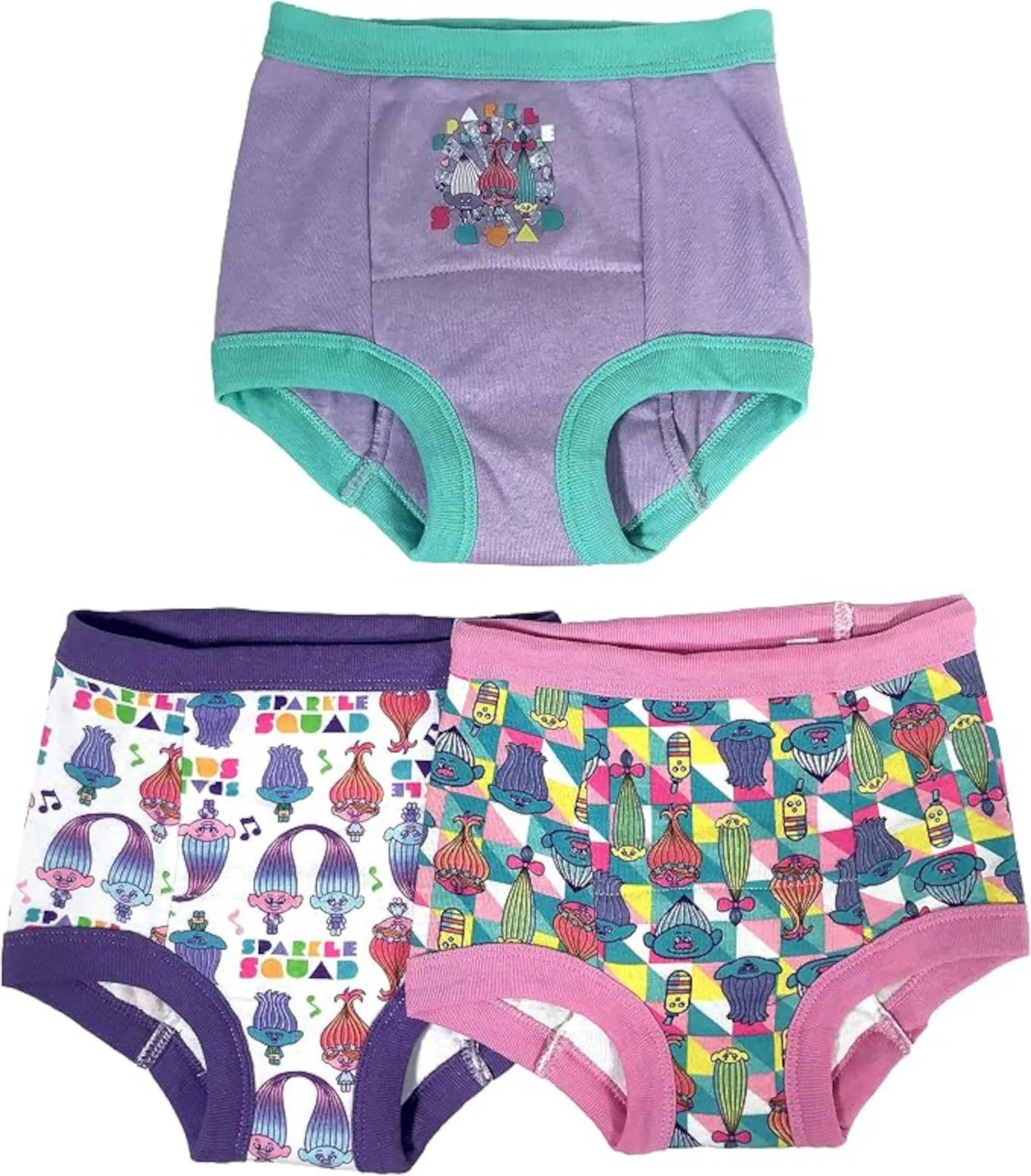 Trolls 3-Pack Padded Potty Training Pants with Poppy & Branch, Includes Success Chart & Stickers