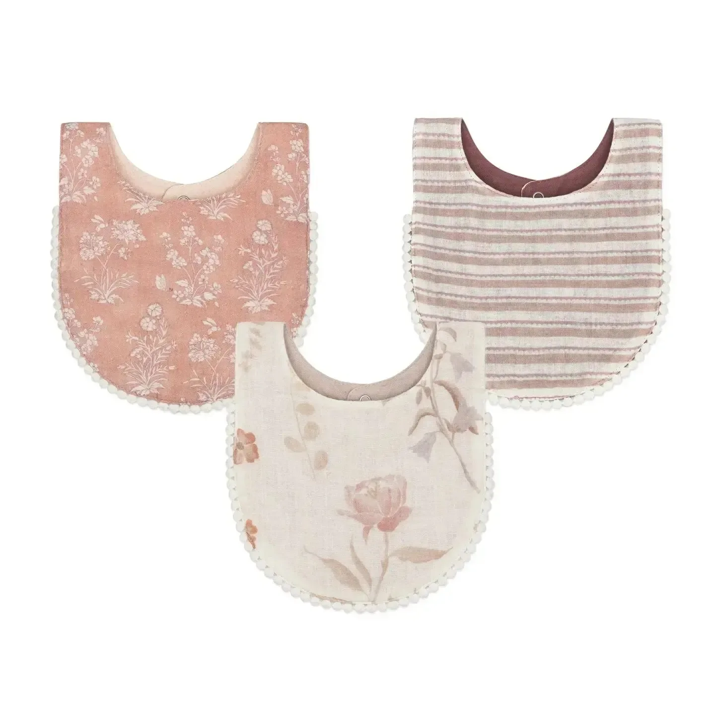 Crane Baby - Muslin Bib 3-Pack - Floral Mix