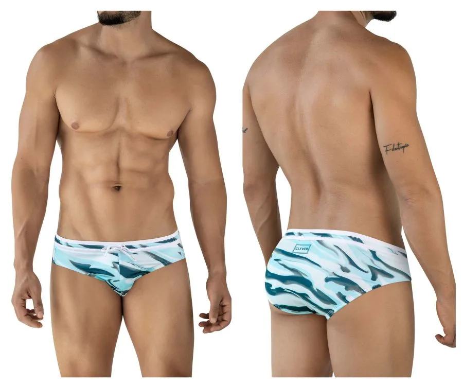 Clever Moda Men's swimwear 2067 Baru Swim Briefs Color Blue