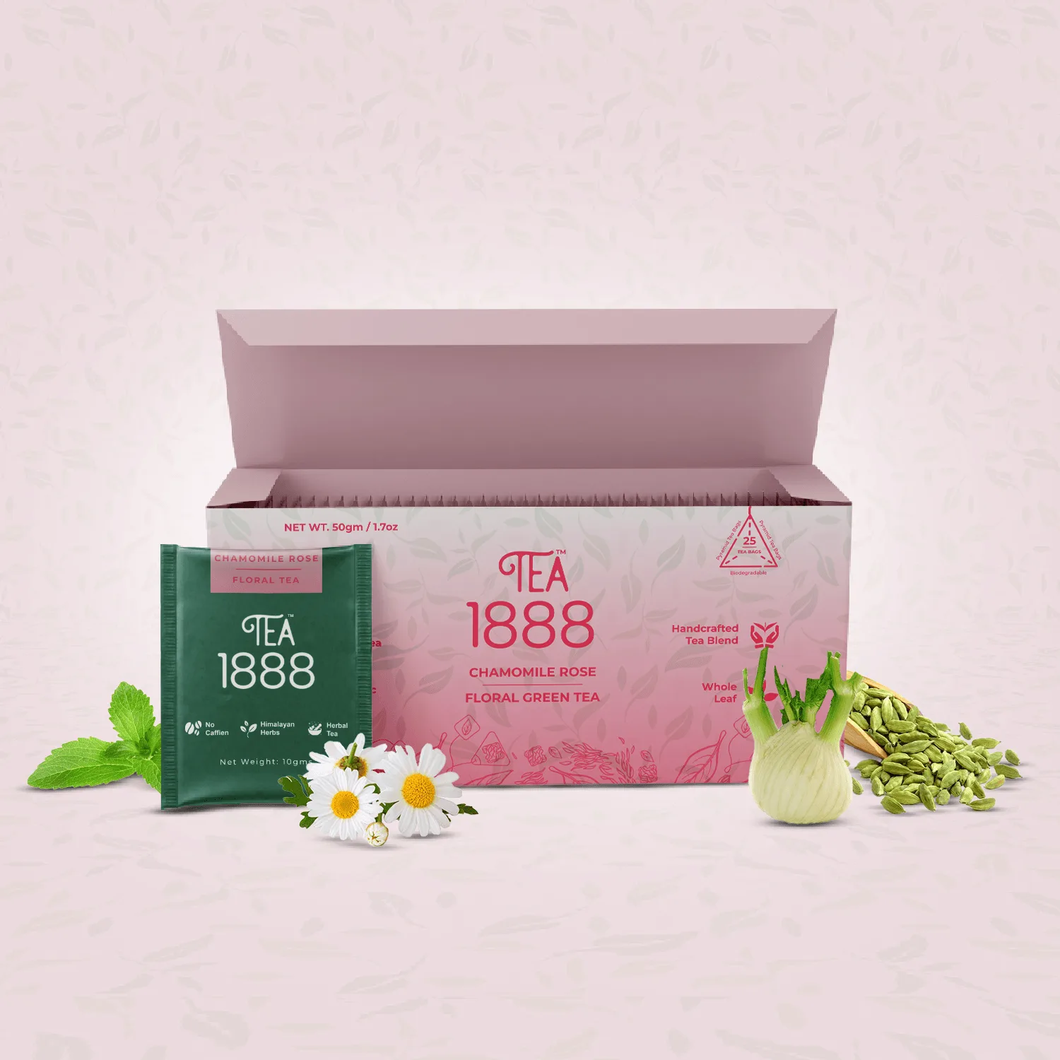 Té verde de manzanilla y rosa
