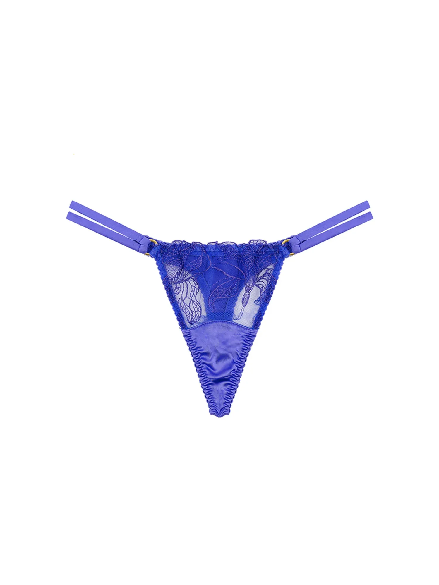 Iris Blue Silk Thong