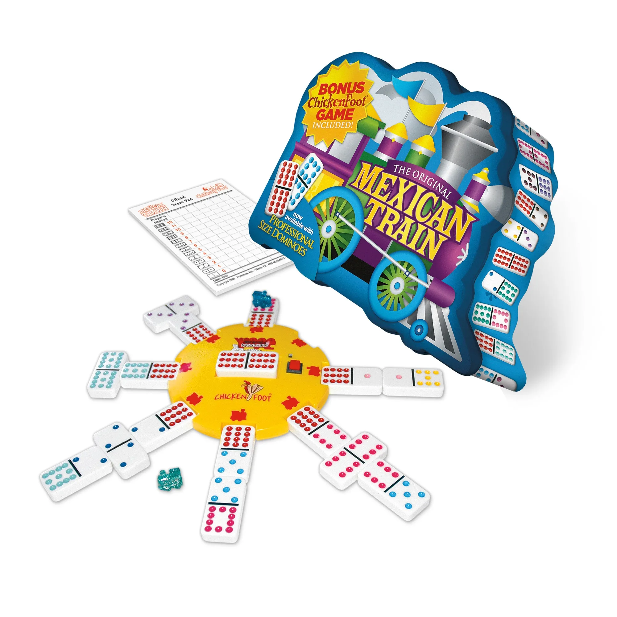 Mexican Train Deluxe Traditionelles Doppel-12-Domino-Set mit Punkten