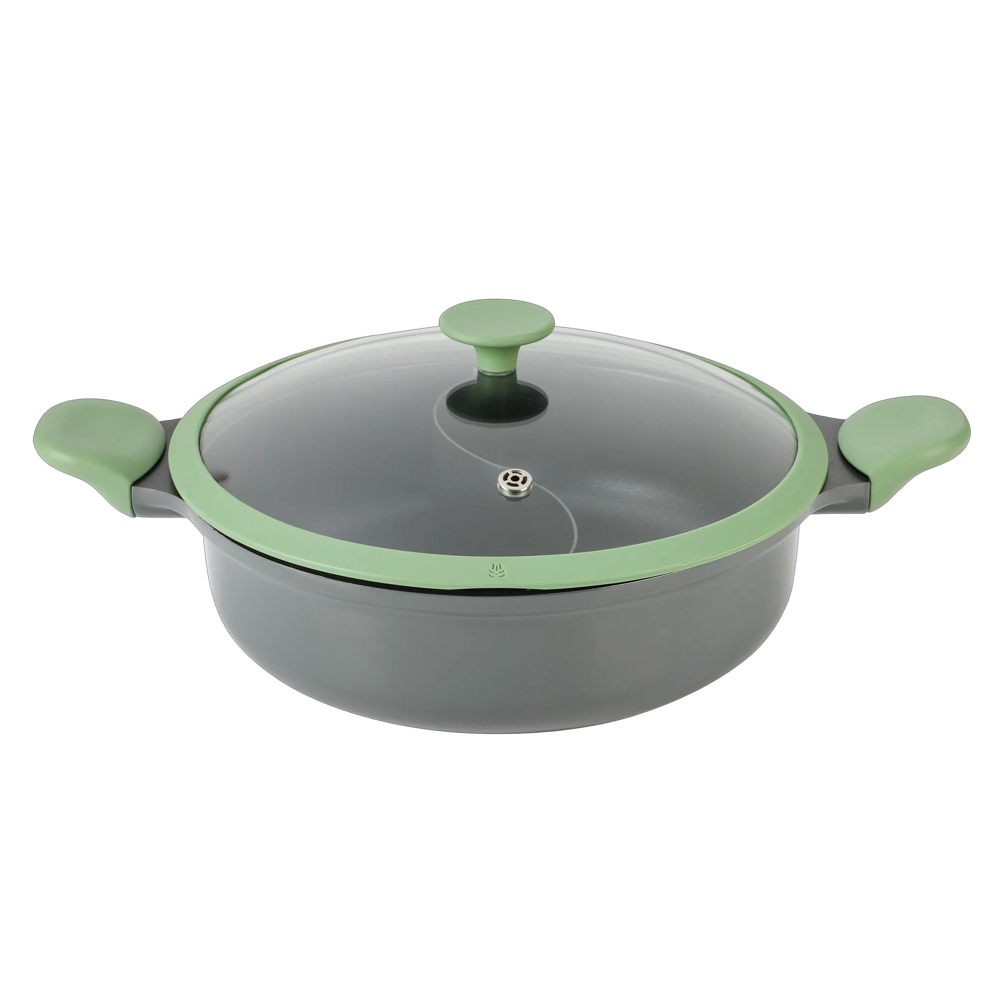 Kenmore Theodore 6.5-Quart Cast Aluminum Everyday Pan Hot Pot w/ Dividers, Nonstick Interior and Lid