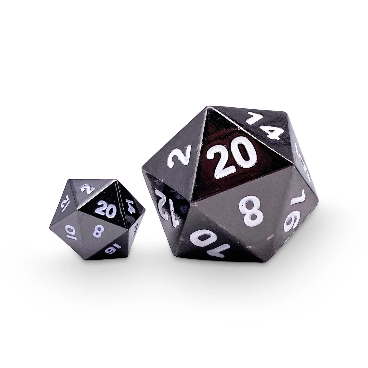 Drow Black - Dé métallique Boulder® 45mm D20