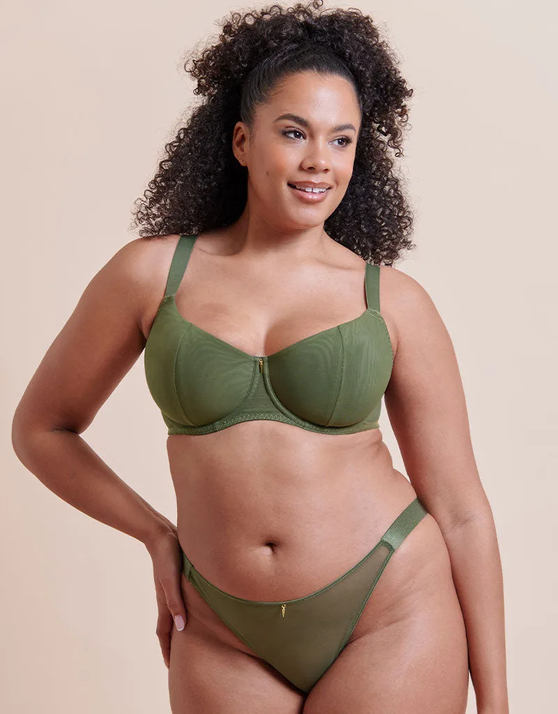 Reggiseno balconcino multiway scollato Cool Cat Curvy Kate Verde felce