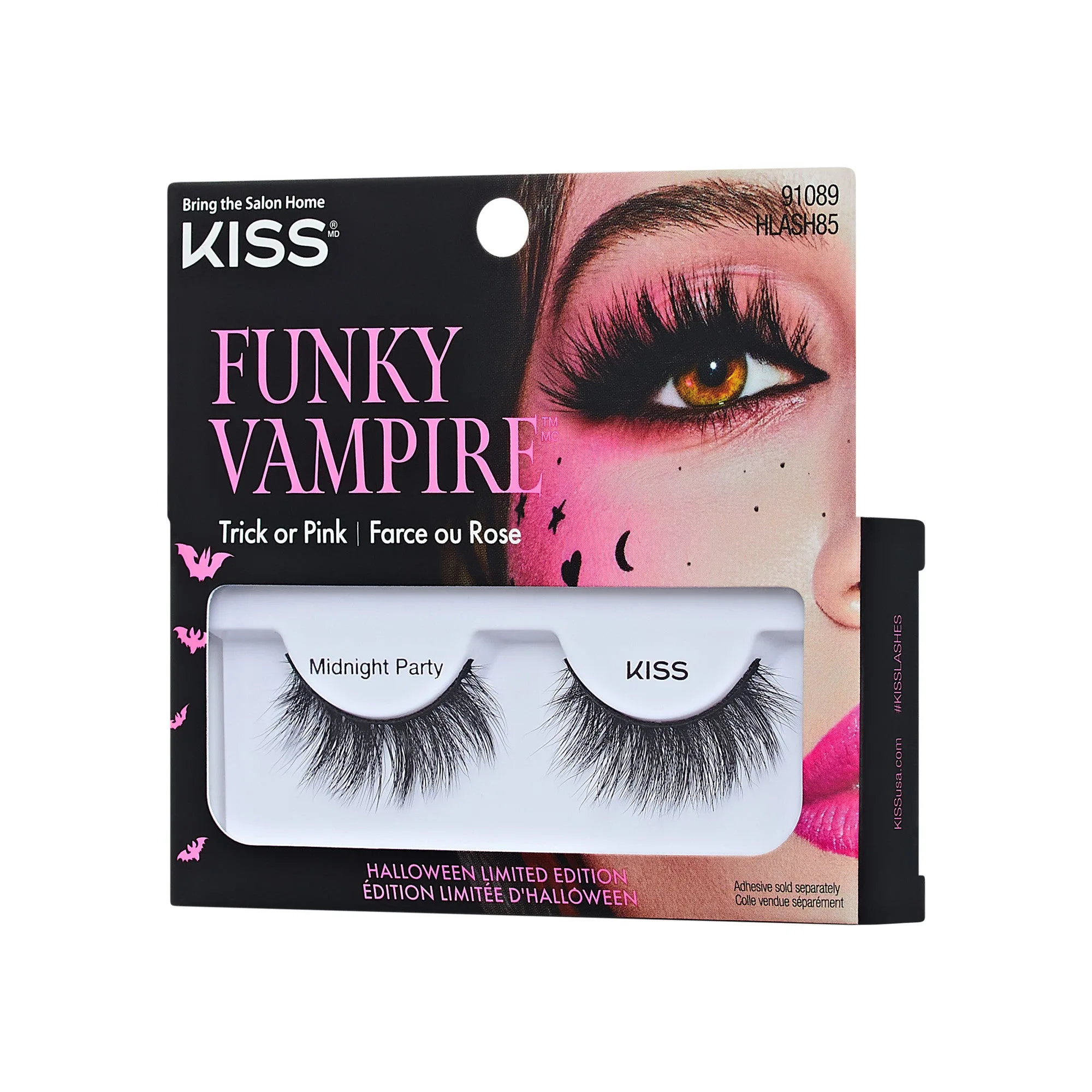 Pestañas postizas Kiss Halloween - Midnight Party | 1 par, pestañas tira, 14 mm