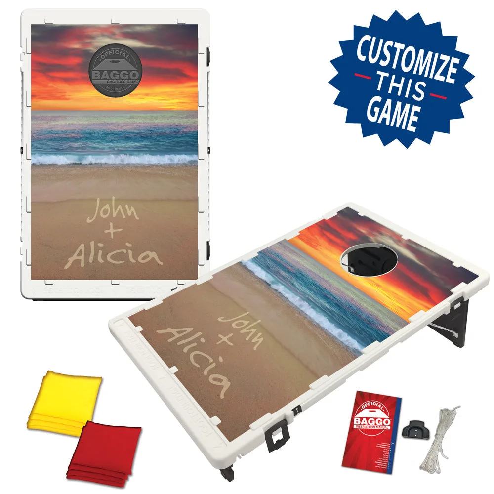 Beach Sunset Names in the Sand Baggo: A Coastal Touch