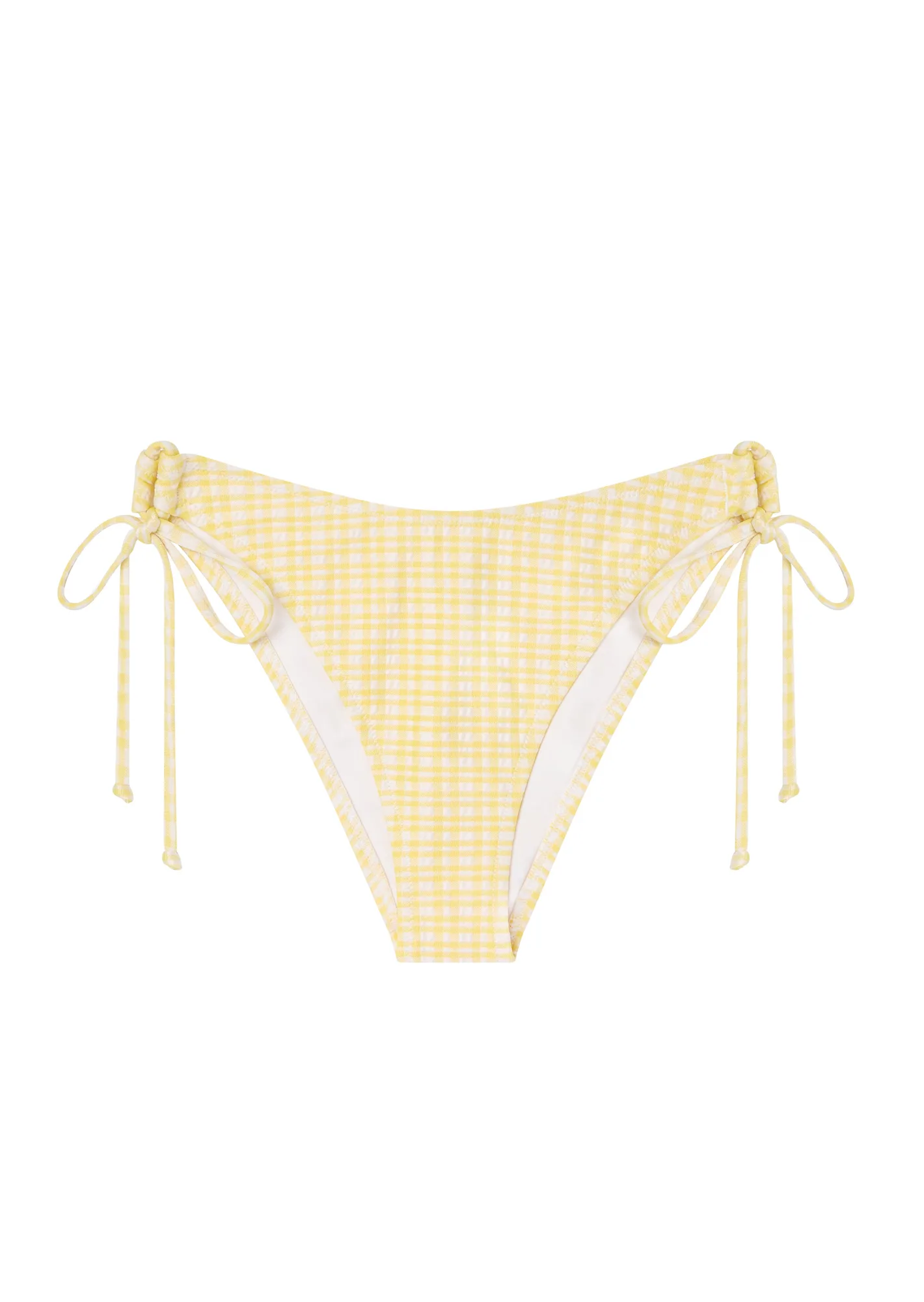 Jolie Yellow Gingham High Leg Tie Side Brief