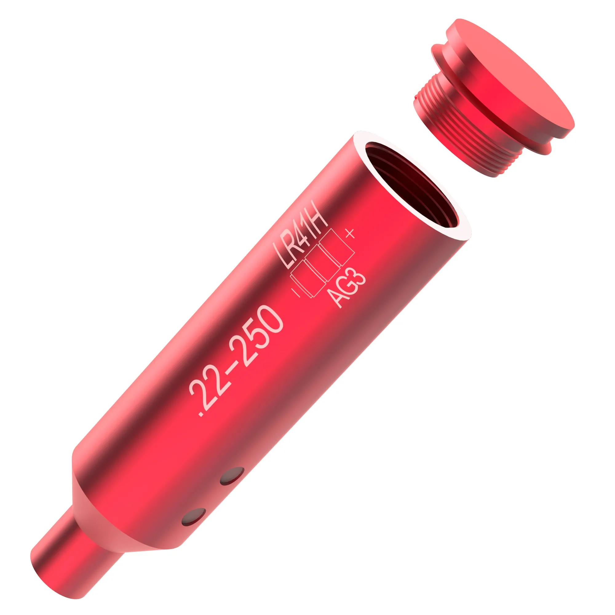 TPO 22-250 Bore Sight Red Laser Boresighter with 6 Batteries