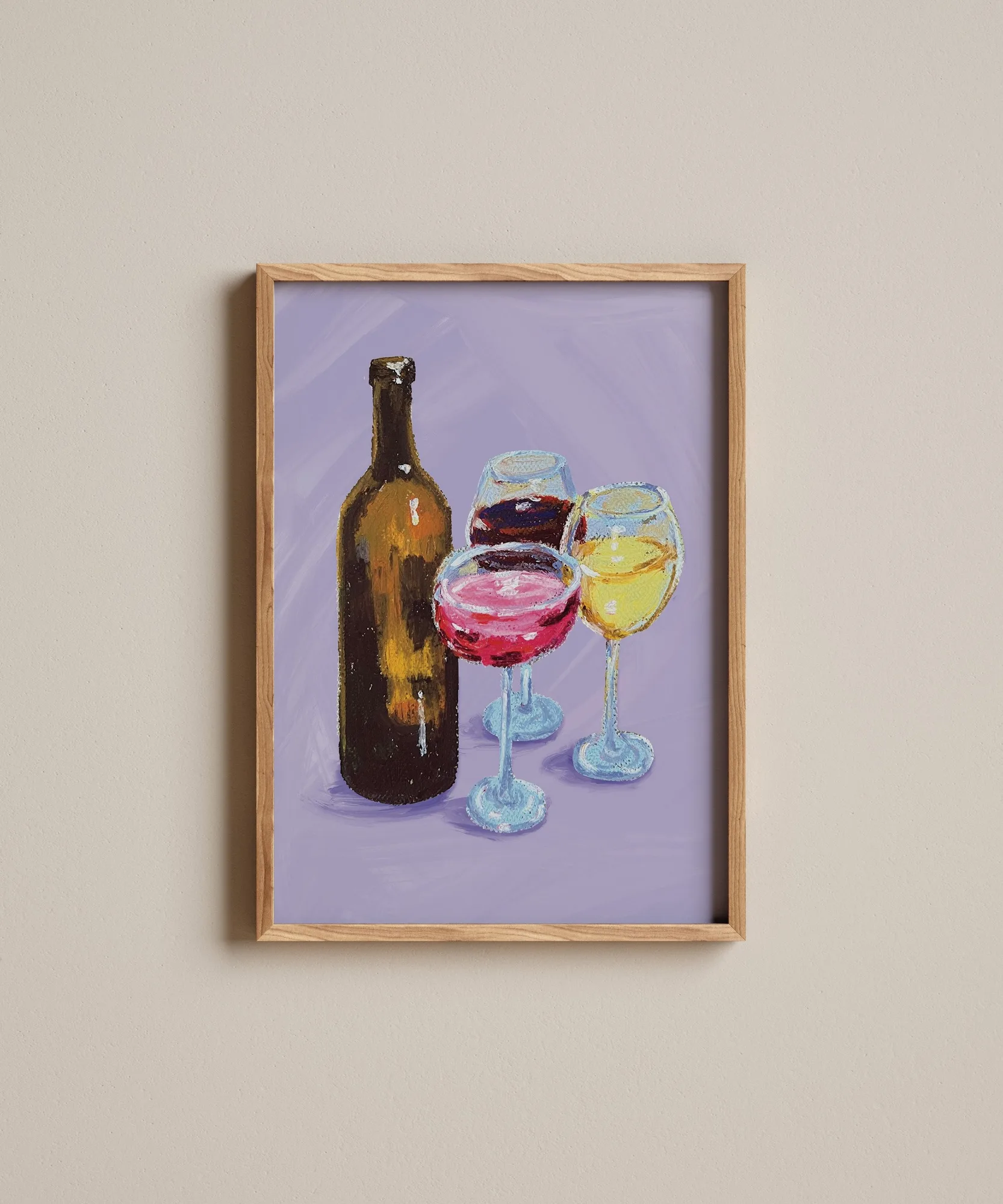 Oil Pastel Wine Glasses | Art Print