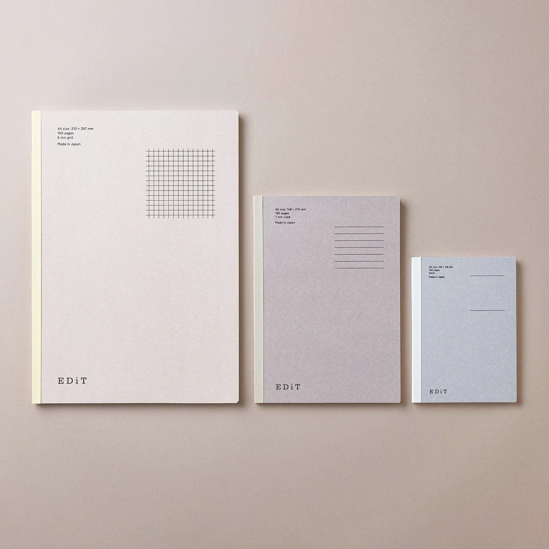 EDiT Notebooks: Grid, Lined, Blank