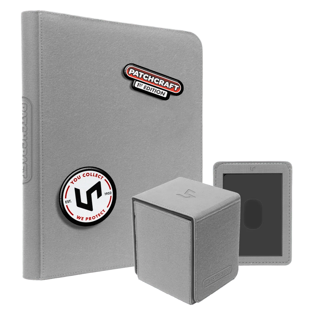 PATCHCRAFT™ Zippered 9-Pocket PRO-BINDER® & ALCOVE® Flip DECK BOX® Gray Bundle