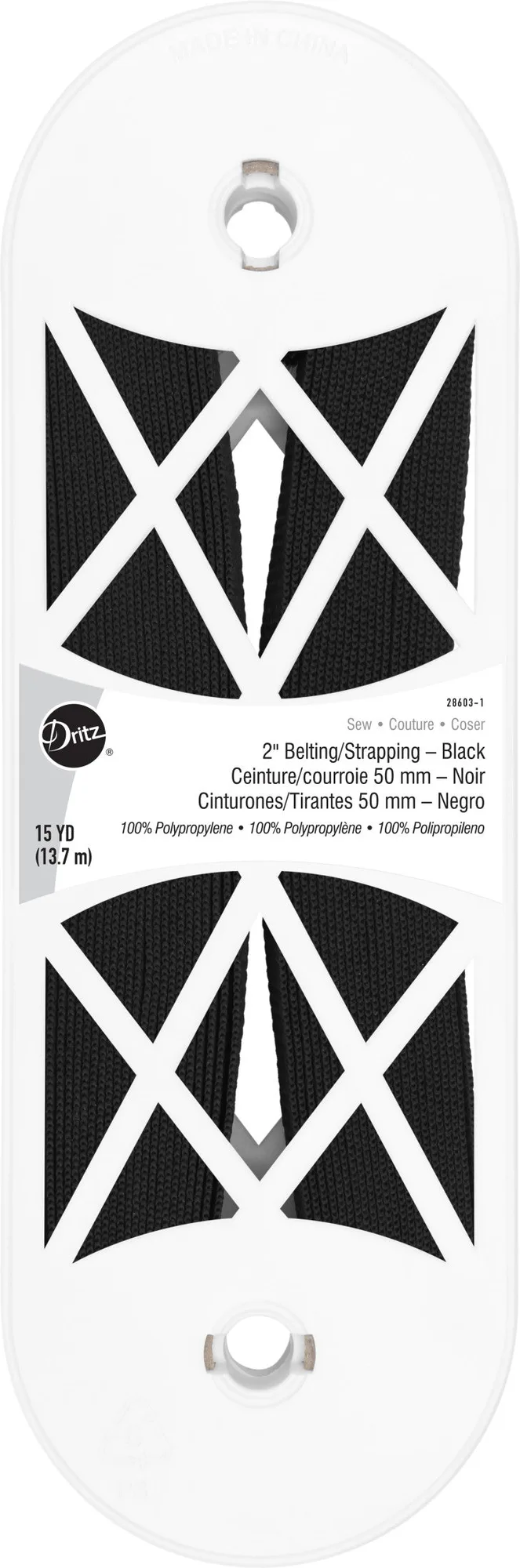 2" Polypro Belting & Strapping, Black, 15 yd