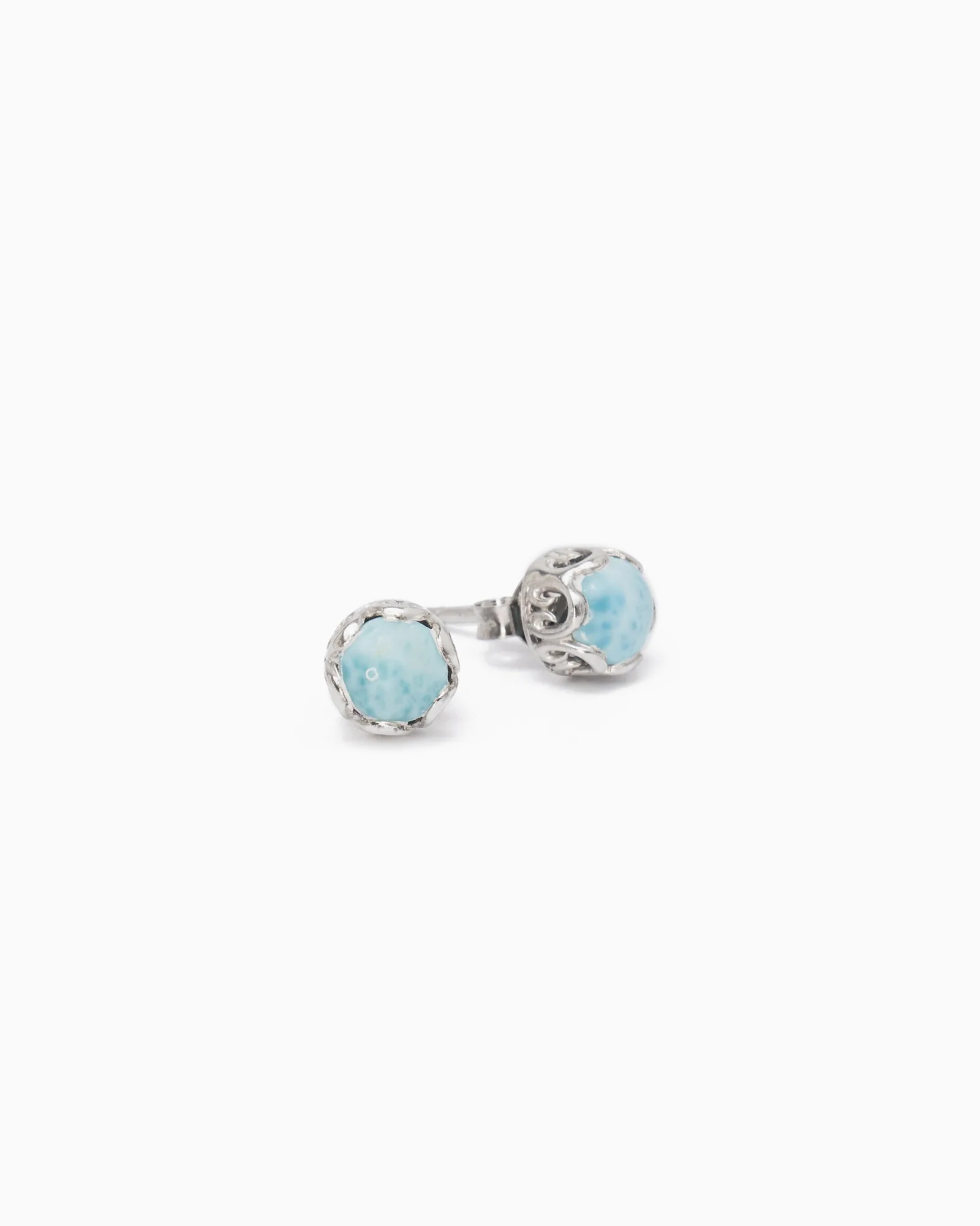 Princess Petroglyph Stone oorknoppen - Larimar