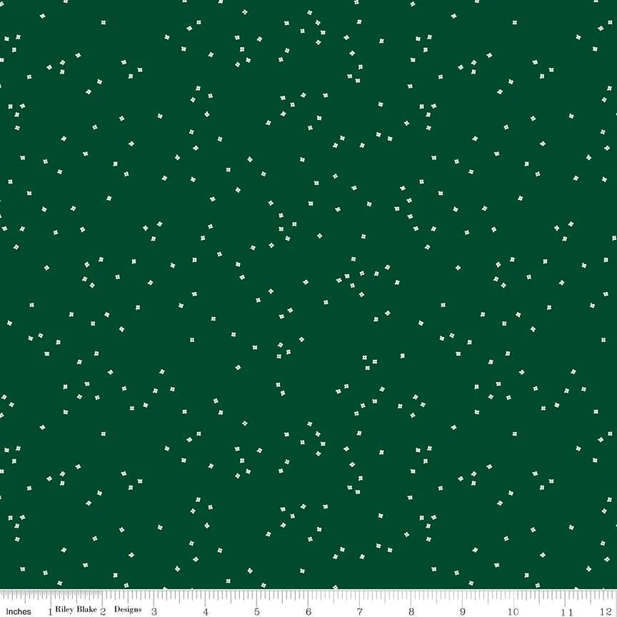 Blossom Christmas Green Fabric for Holiday Sewing