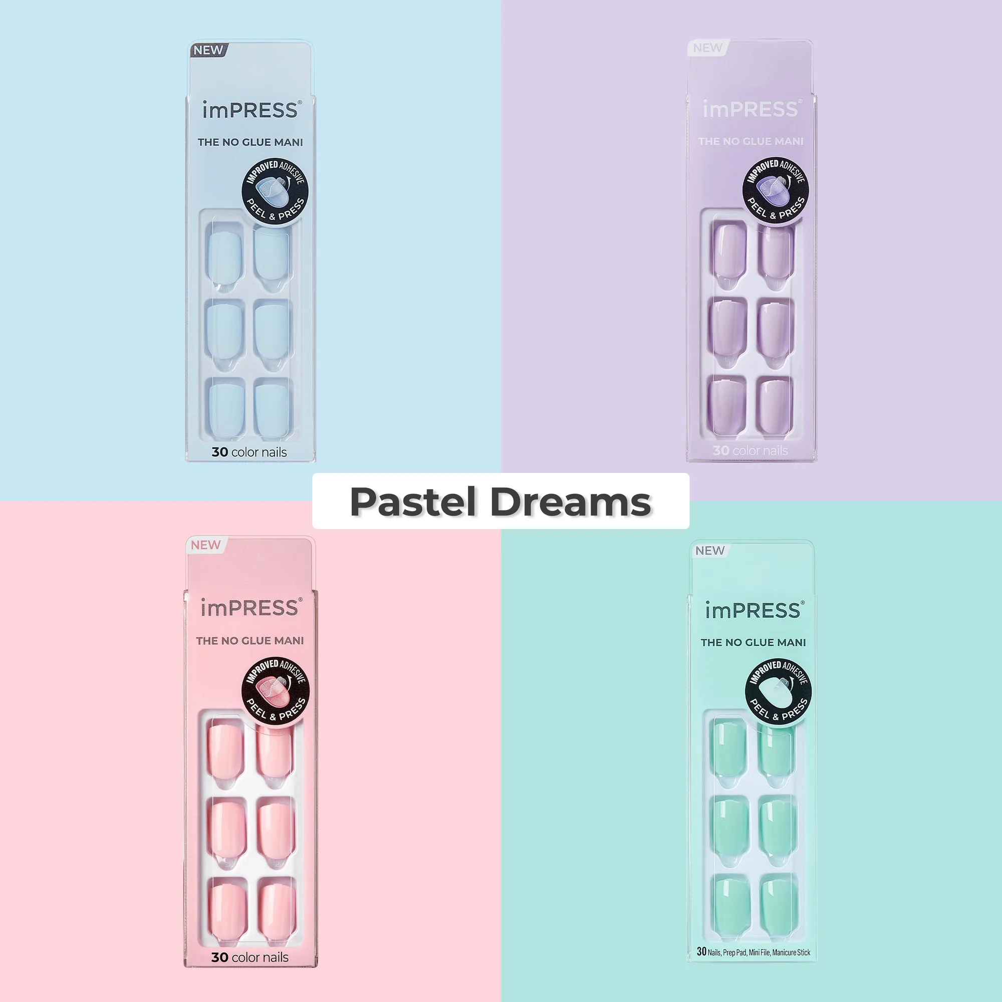 Impress Color Press On Nails Bundle - Pastel Dreams