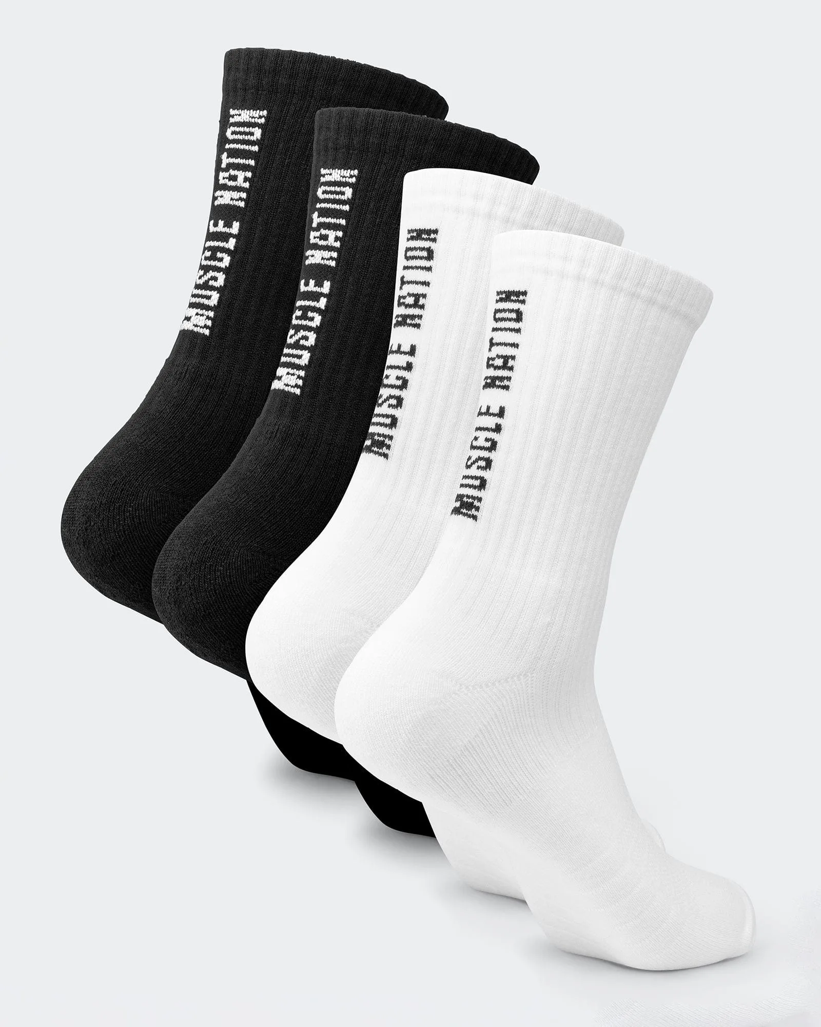 Mens Trainer Crew Socks 2 pack - Black / White