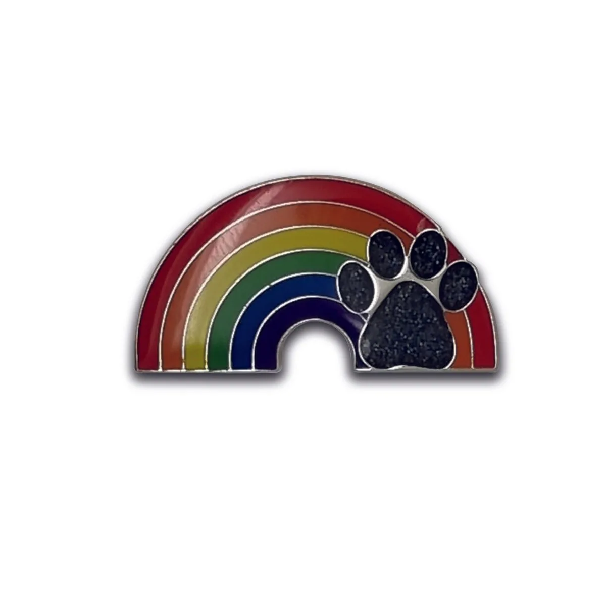 RSPCA Regenbogen Glitzer Pfotenabdruck Pin Abzeichen