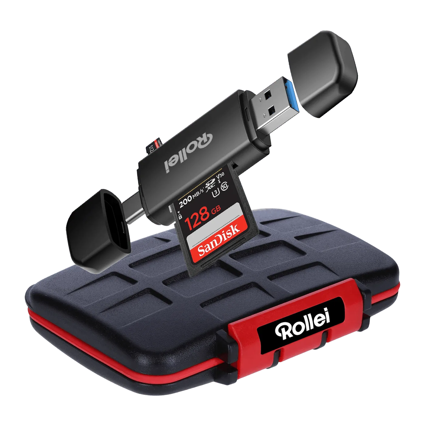 Bundle 2-in-1 Kartenlesegerät + Case | Micro-SD & SD