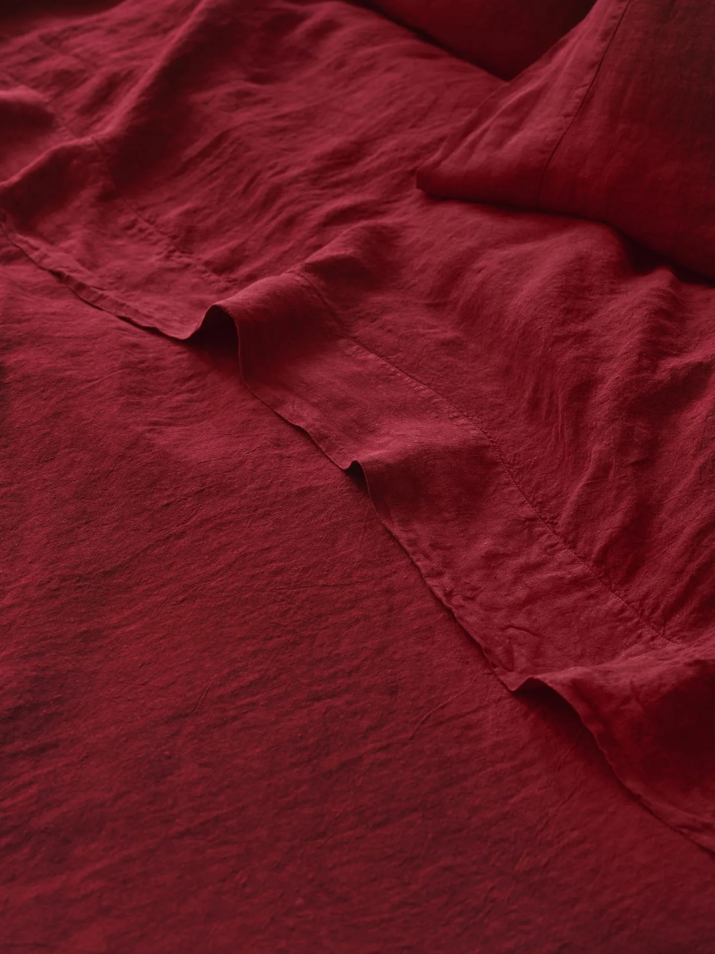Rhubarb Linen Blend Flat Sheet
