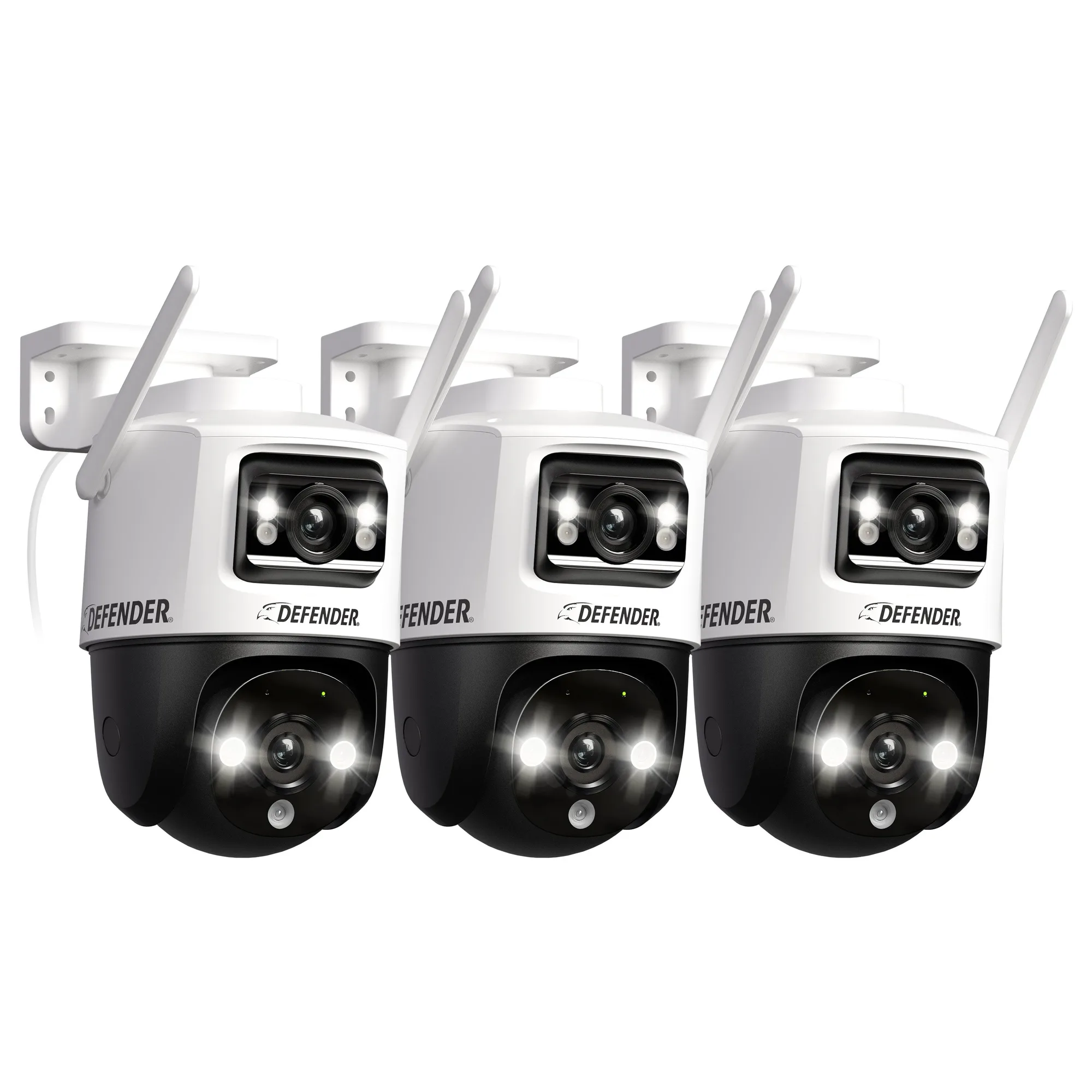 AI POWERED Guard Pro 3K PLUS Dual Lens PTZ Wi-Fi 6 Plug-in Security Camera, 3 Pack