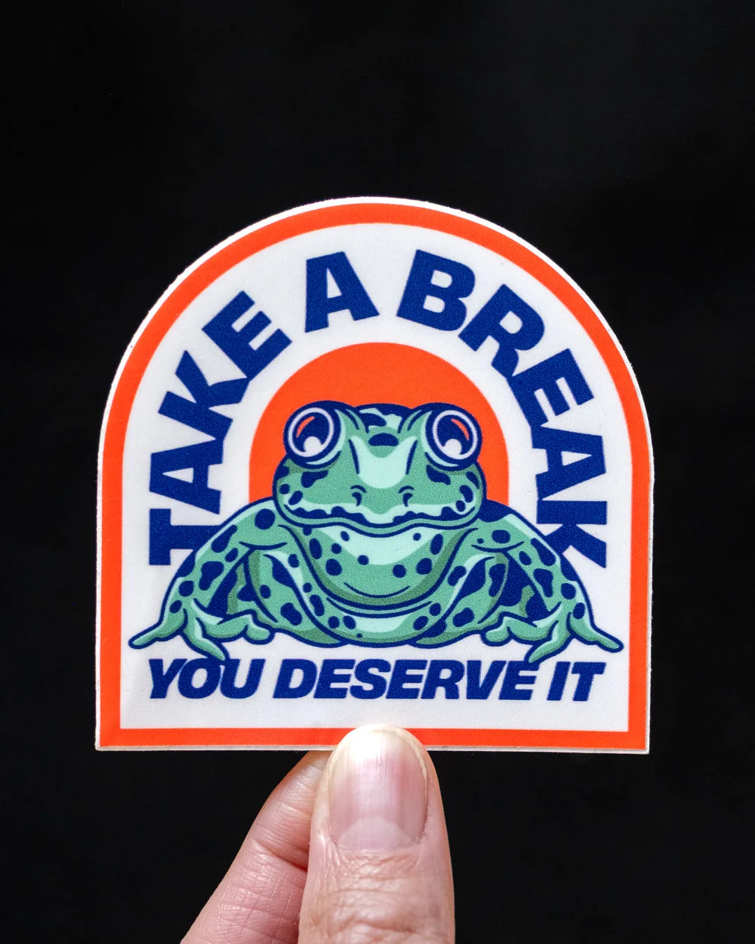 Frog 'Take A Break' - Die-Cut Vinyl Sticker