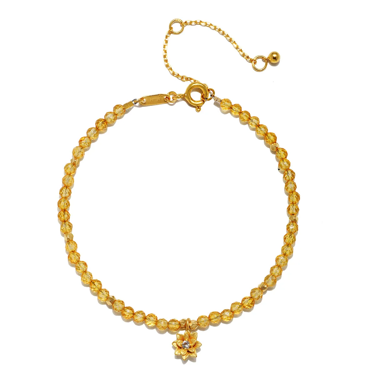 Pulsera de Loto de Citrino de Noviembre