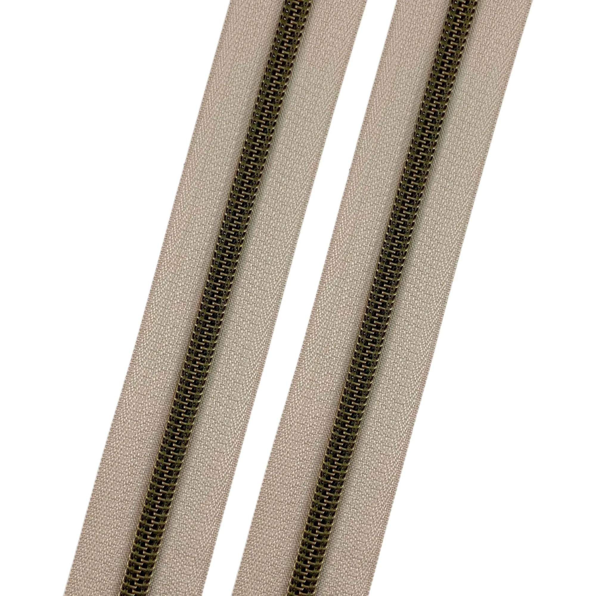 Beige - #5 Bronze Nylon Coil Zipper Tape
