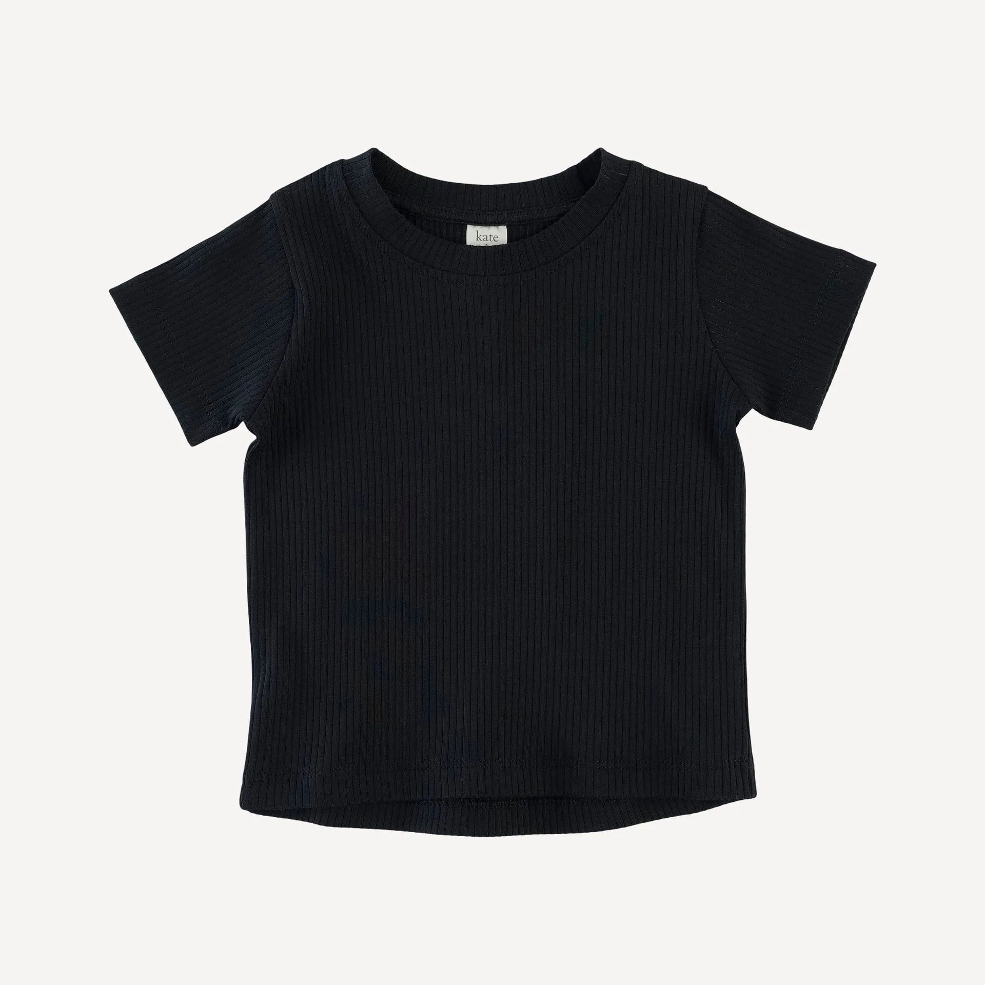 short sleeve essential boxy tee | black | organic cotton single rib