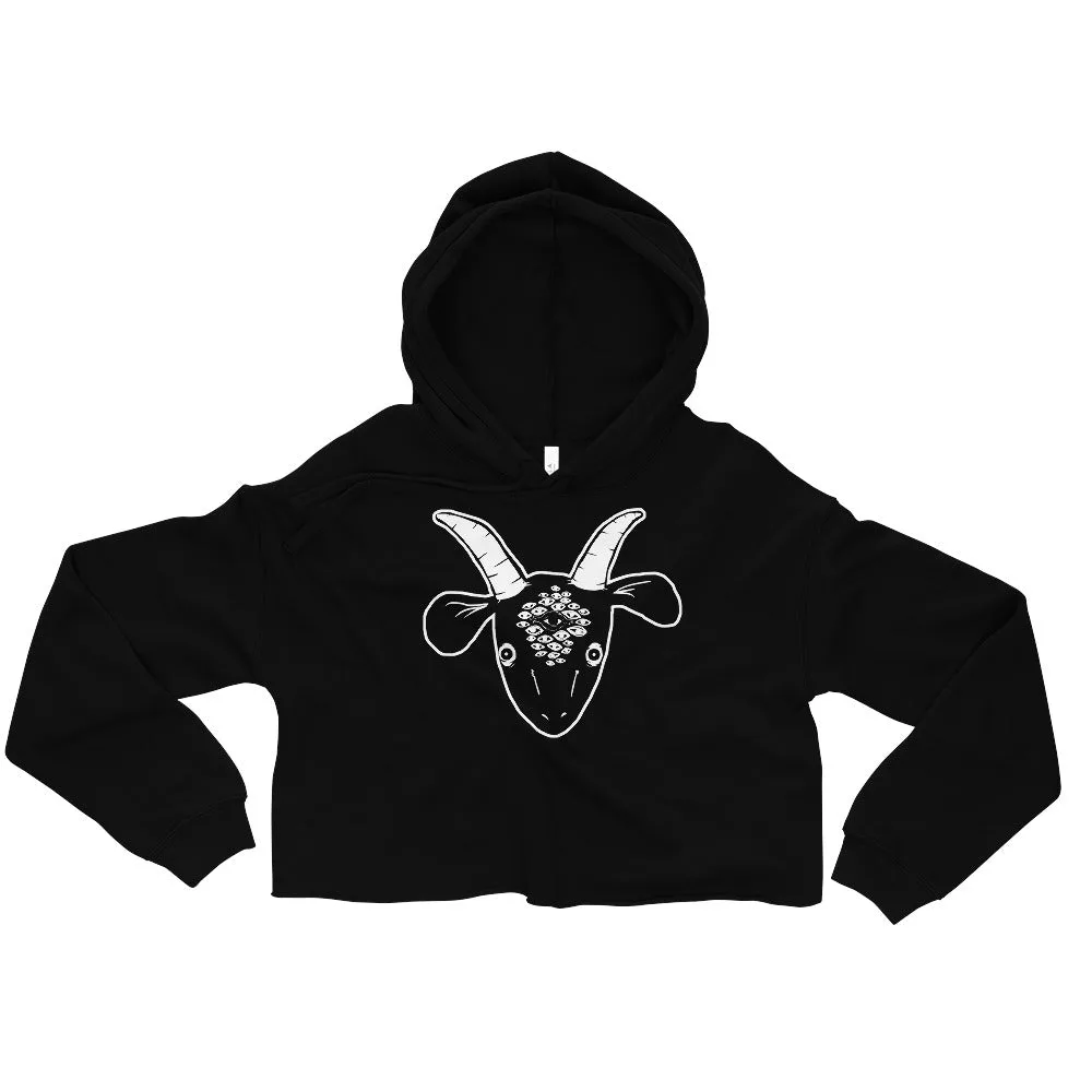 GOATEYES cropped raw hem hoodie