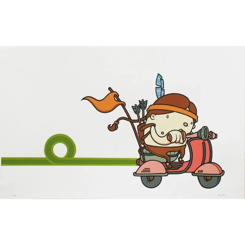 Untitled (Scooter) Screenprint by Mike Budai