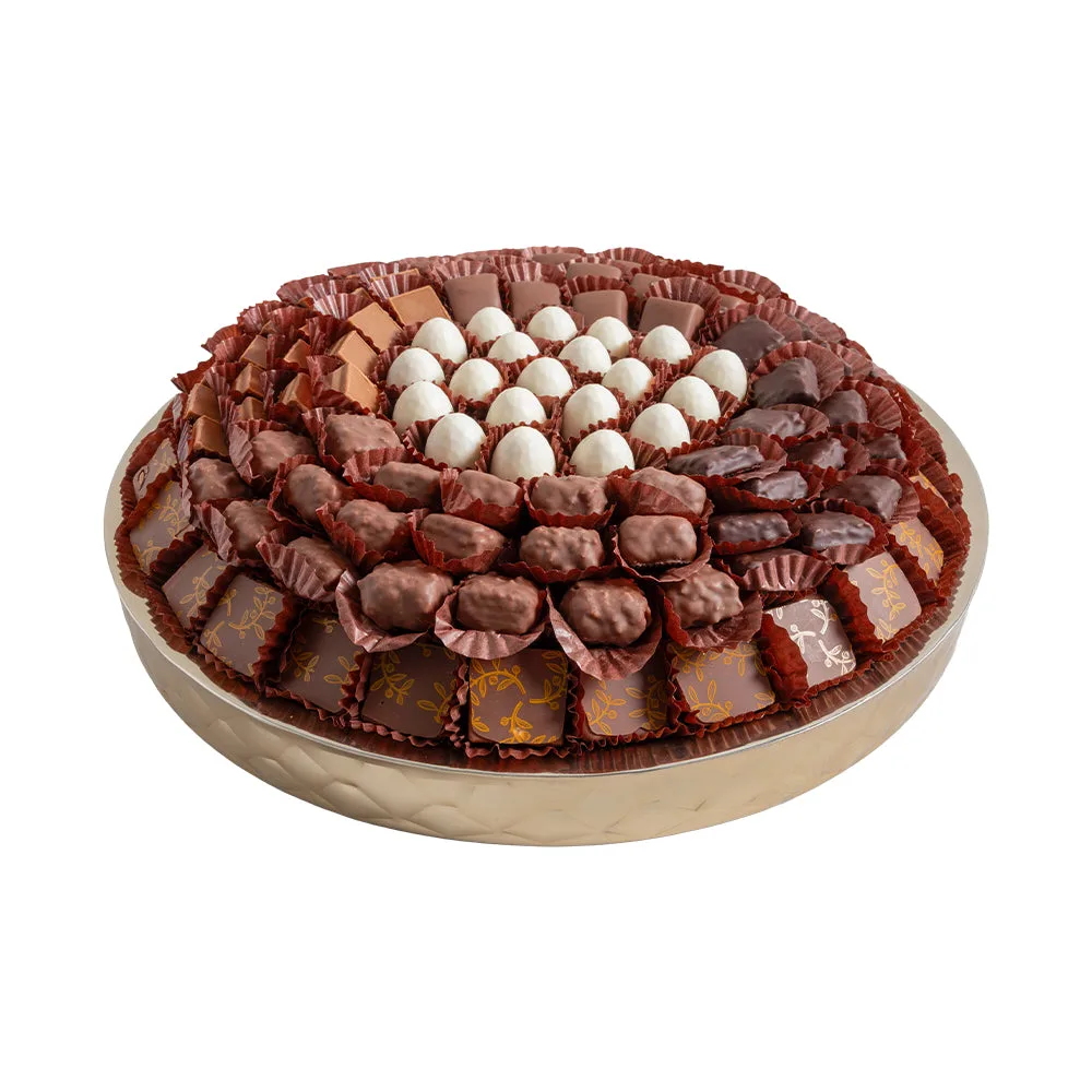 Daima Double Wall Round Praline Chocolate Tray 1240gm